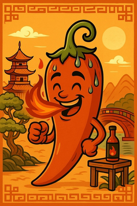 Chinese Chili Hot Sauce limited edition label art